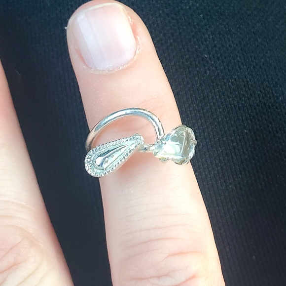 New Rough Herkimer Diamond Chip 925 Silver Ring. - Picture 15 of 16